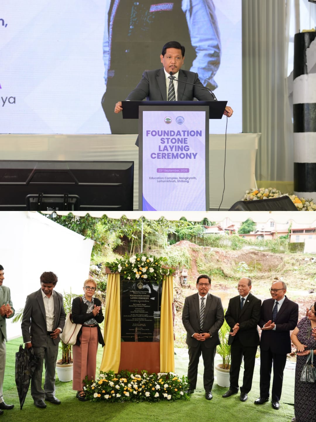 Meghalaya CM lays base for MBOSE regional office, inaugurates 81 school infra projects