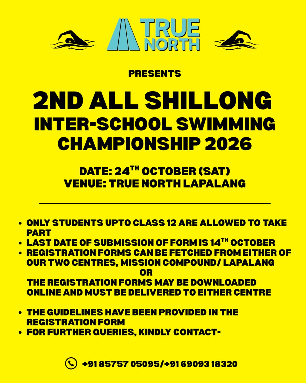 Ha ka sien kaba ar yn pynlong ka True North ia ka Inter School Swimming C’ship